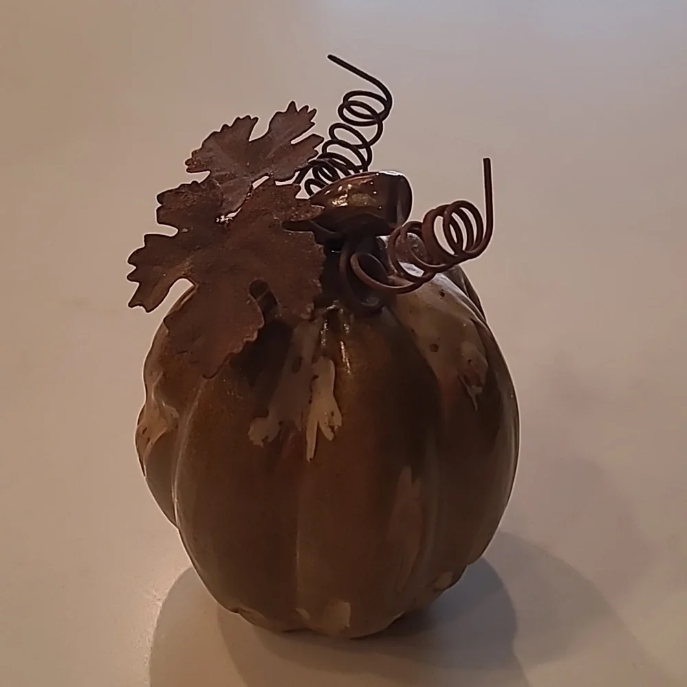 Pier 1 Imports Rustic Brown Ceramic Pumpkin Decor